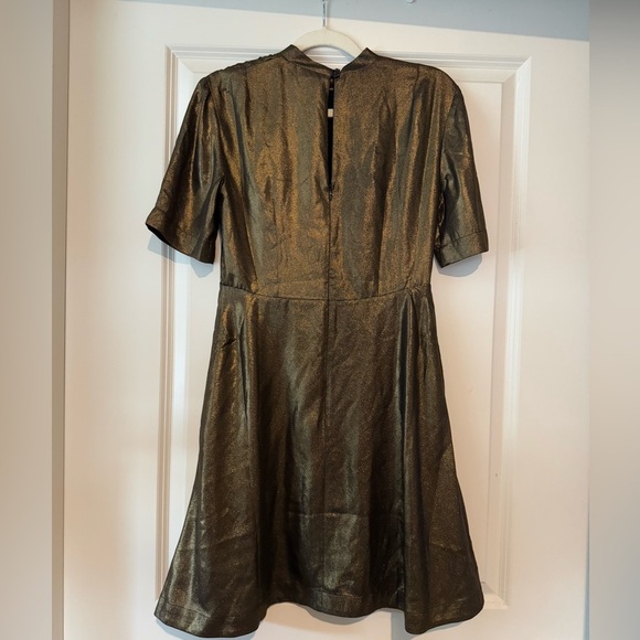 NEW Emily & Fin Lexi Gold Dust Shimmer Dress Gold XS ModCloth Metallic NWT - Picture 6 of 10